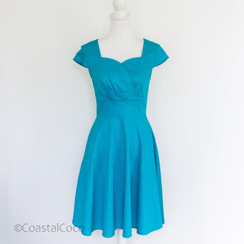 Hanpceirs Womens Dress M Retro Vintage look Rockabilly 50s Swing Pockets Derby